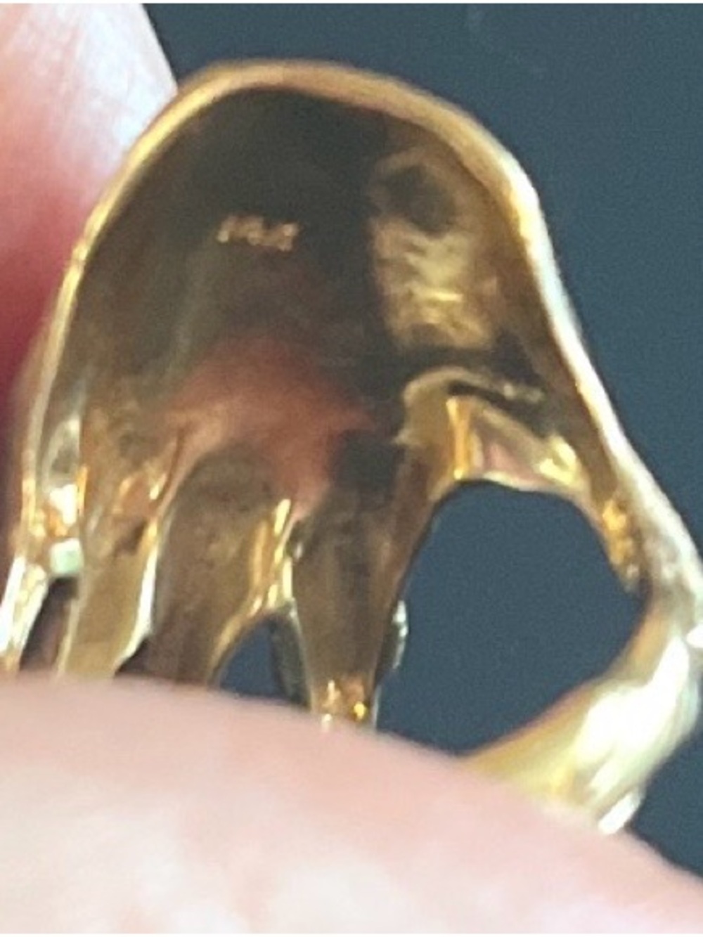 Vintage 1970s 14K Yellow Gold Modernist Diamond Statement Ring - 7.58 G - Sz 7.5 - Picture 11 of 12